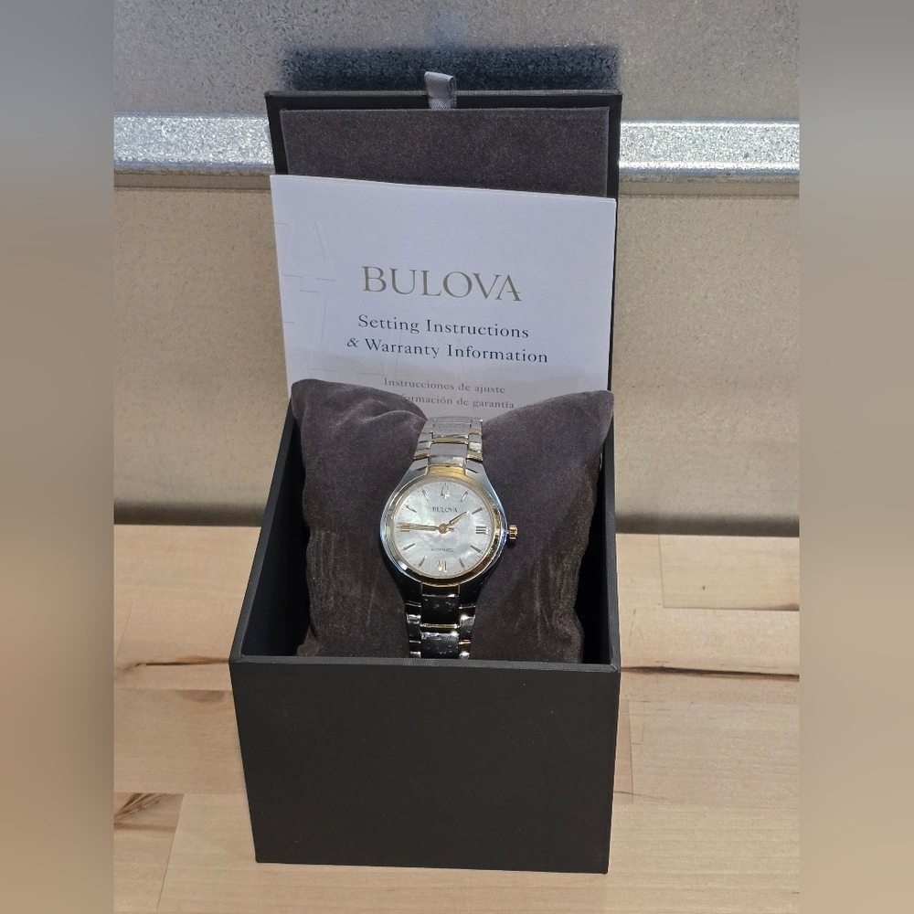 BULOVA Automatic MOP Two-Tone Stainless Steel Women's Watch - 98L297